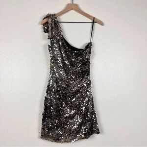 City Triangles One Shoulder Sequins Dress